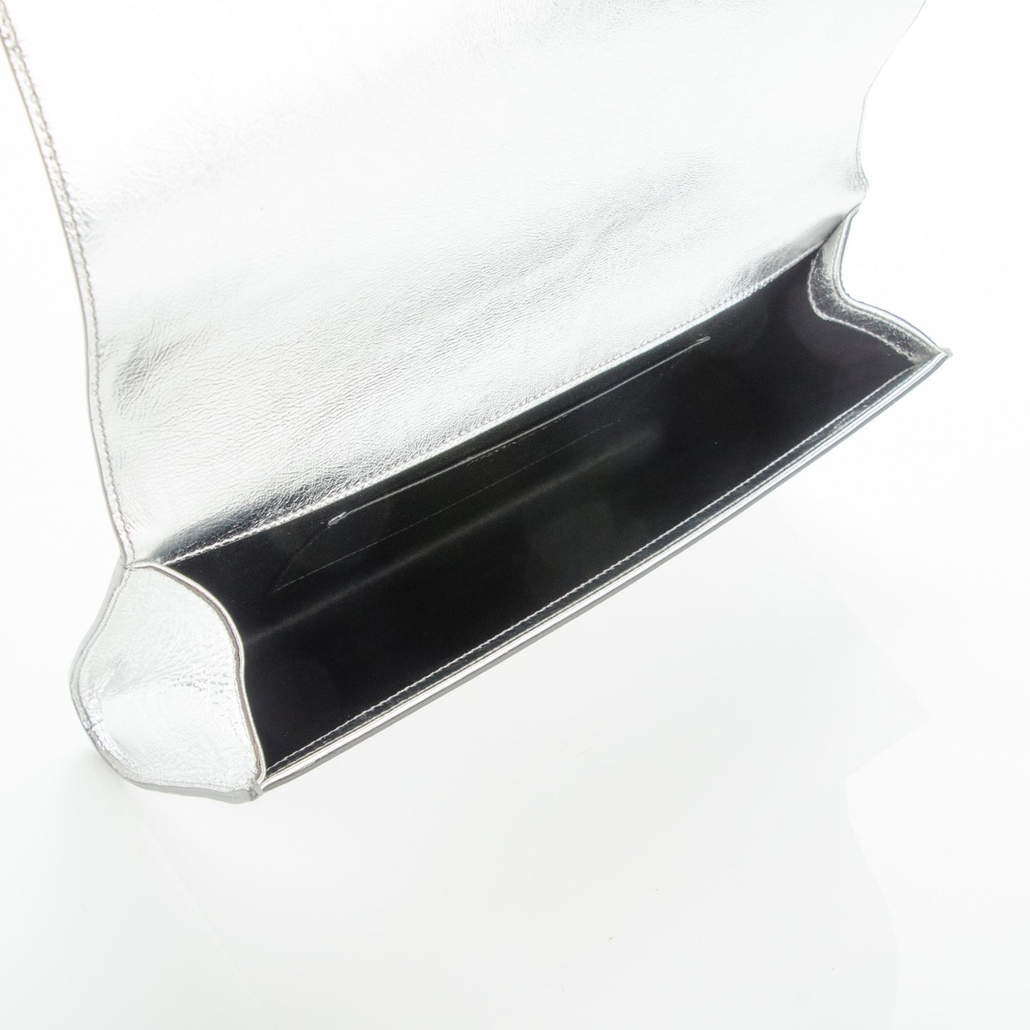 Metallic Calfskin Monogram Large Belle De Jour Clutch Silver