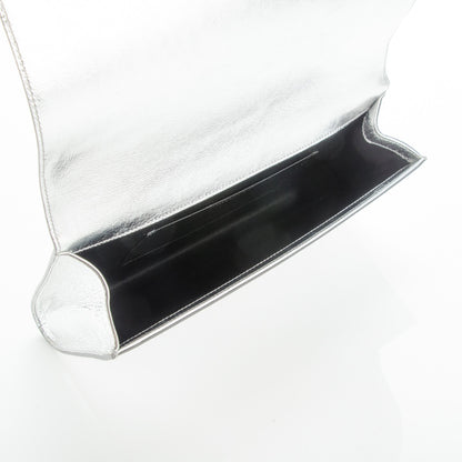 Saint Laurent Metallic Calfskin Monogram Large Belle De Jour Clutch Silver 5 of 6