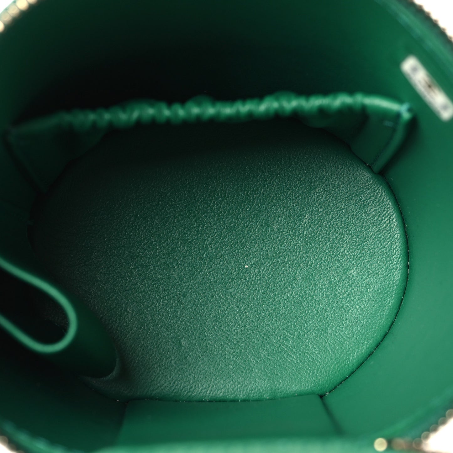 Lambskin Quilted Afternoon Tea Top Handle Vanity Case With Chain Green