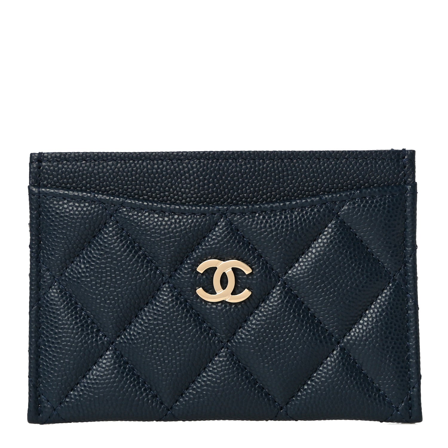 Chanel Caviar Quilted Card Holder Navy 1 of 12