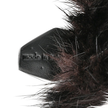 Louis Vuitton Calfskin Mink Fur Panda Bag Charm Key Holder Black 3 of 4