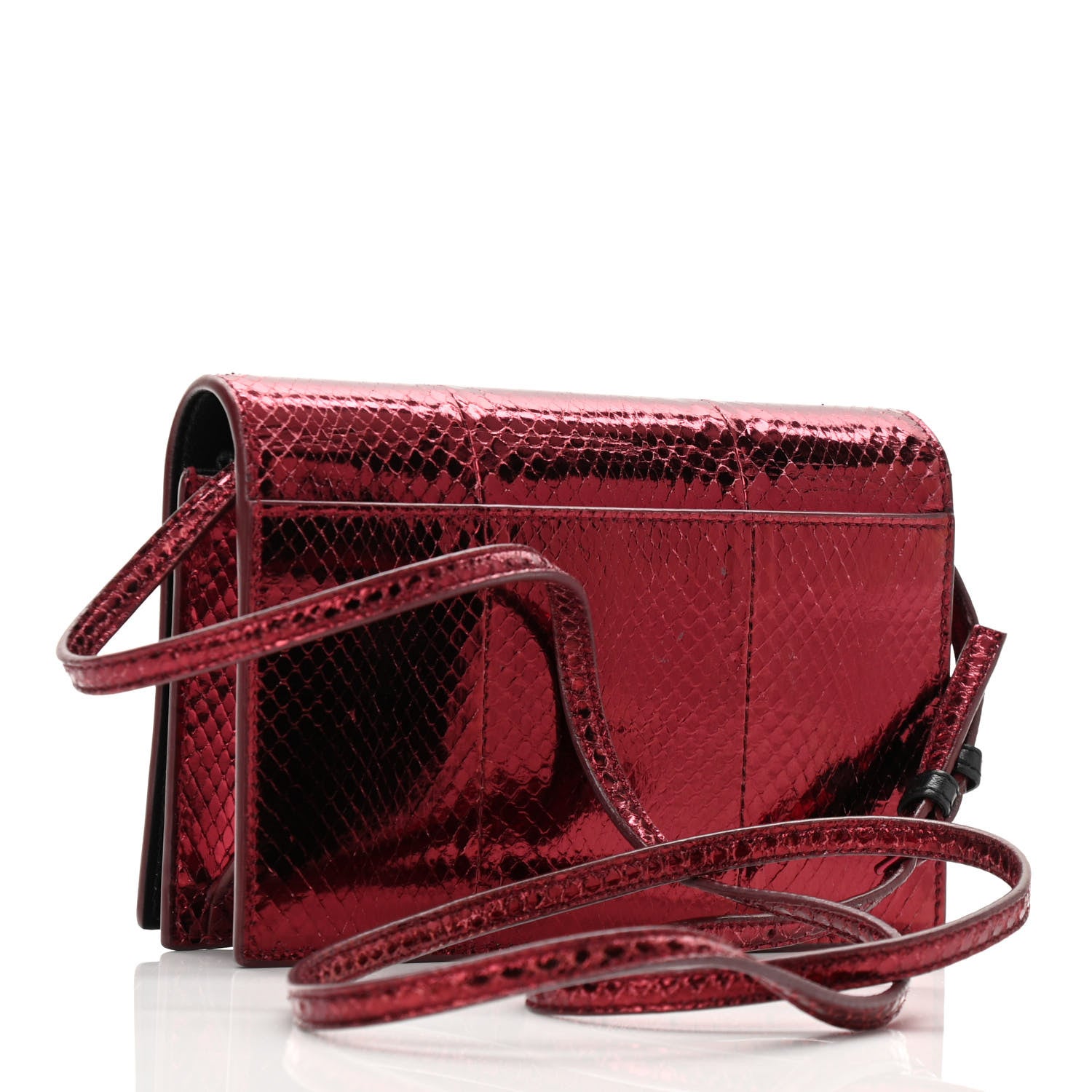 Saint Laurent Metallic Ayers Monogram Toy Kate Strap Wallet Cherry 3 of 9