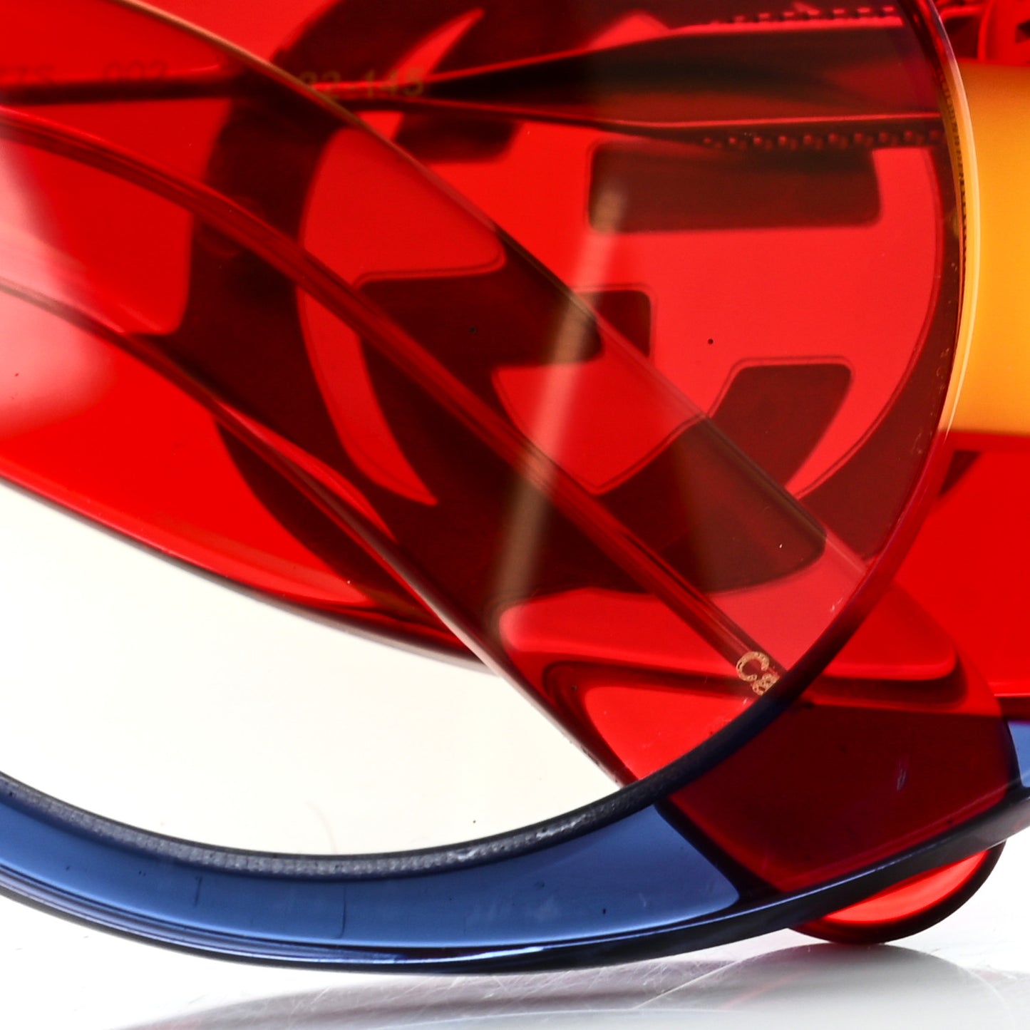 Acetate Round Frame Sunglasses GG0177S Blue Red Yellow