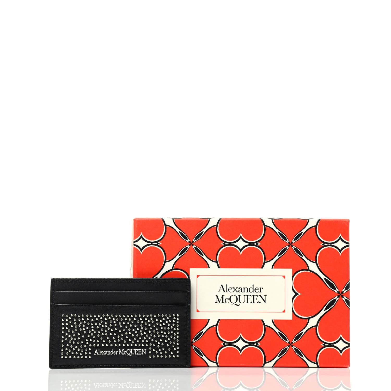 Alexander McQueen Calfskin Studded Card Holder Black 4 of 4