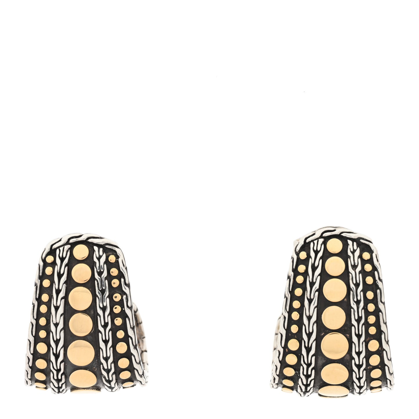 Sterling Silver 18K Yellow Gold Dot Hoop Earrings