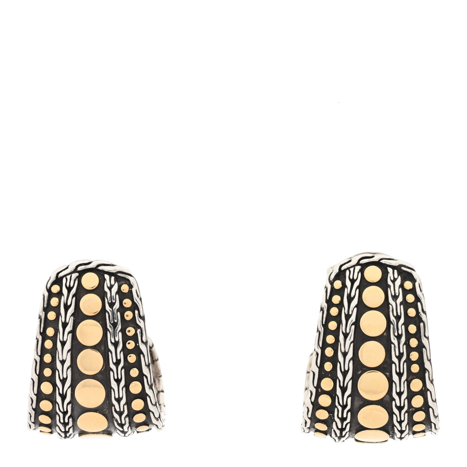 John Hardy Sterling Silver 18K Yellow Gold Dot Hoop Earrings 1 of 4