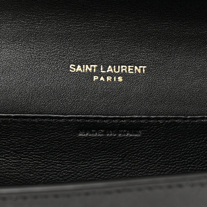 Saint Laurent Calfskin Python Embossed Monogram Uptown Chain Wallet Black 6 of 13