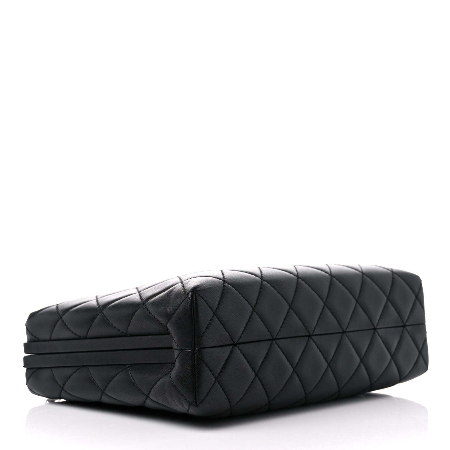 Chanel Lambskin Quilted Kisslock Minaudiere Black 4 of 10