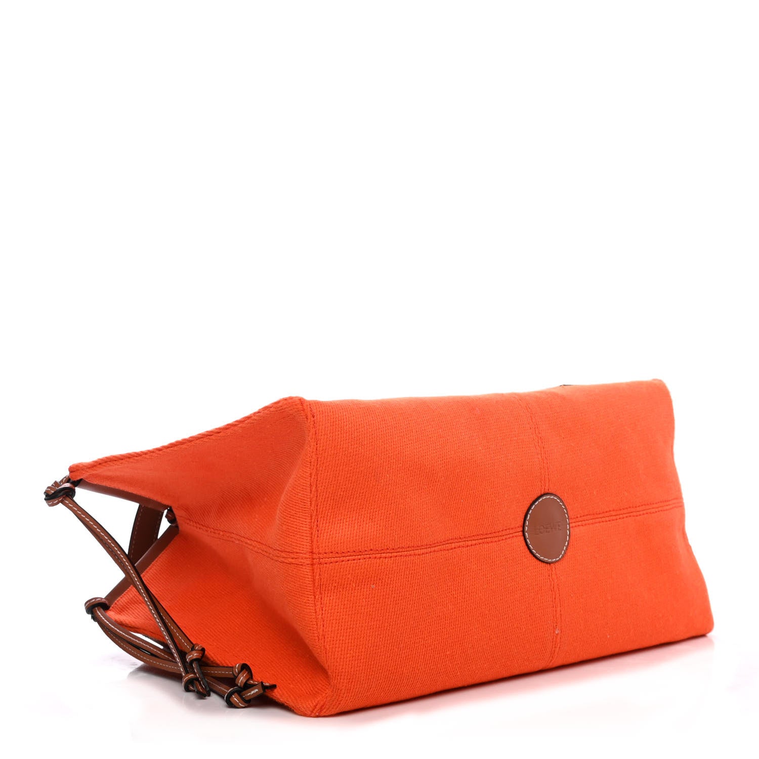 Loewe Canvas Calfskin Cushion Tote Orange 3 of 4