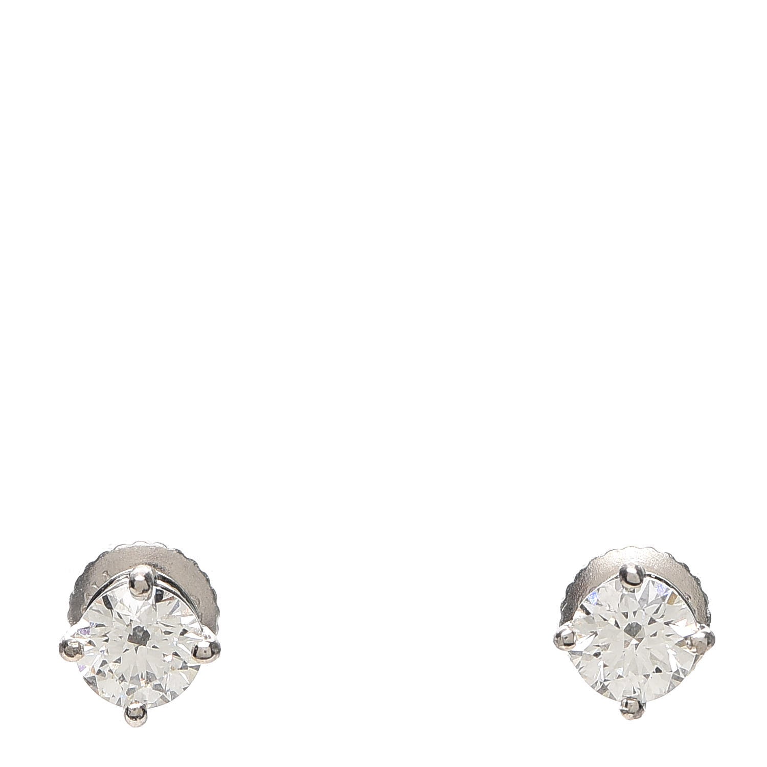 Tiffany Platinum Diamond .80ctw Solitaire Earrings 1 of 5