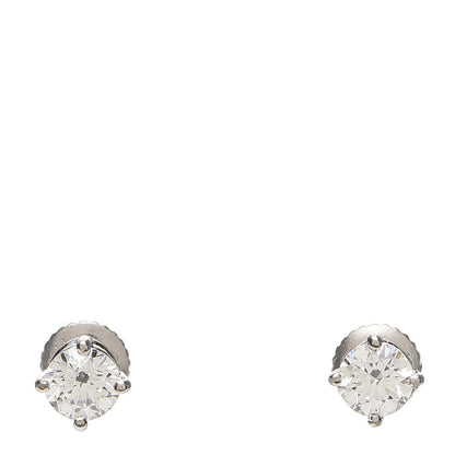 Tiffany Platinum Diamond .80ctw Solitaire Earrings 1 of 5