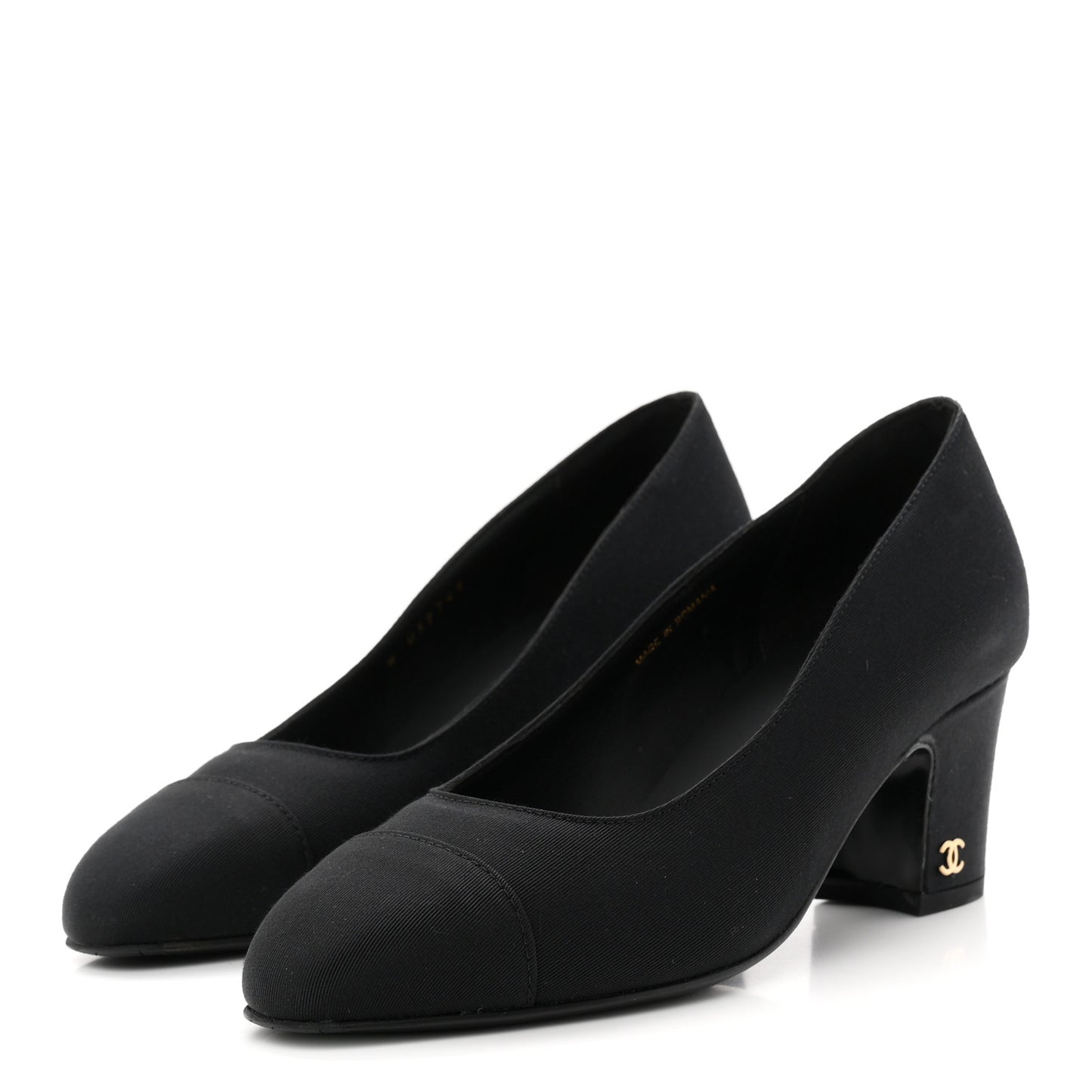 Grosgrain Cap Toe Uniform Pumps 35 Black
