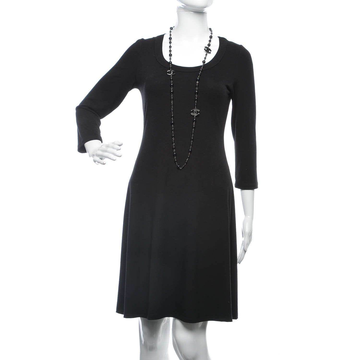 Chanel Ruthenium Beaded CC Long Necklace Black 2 of 6