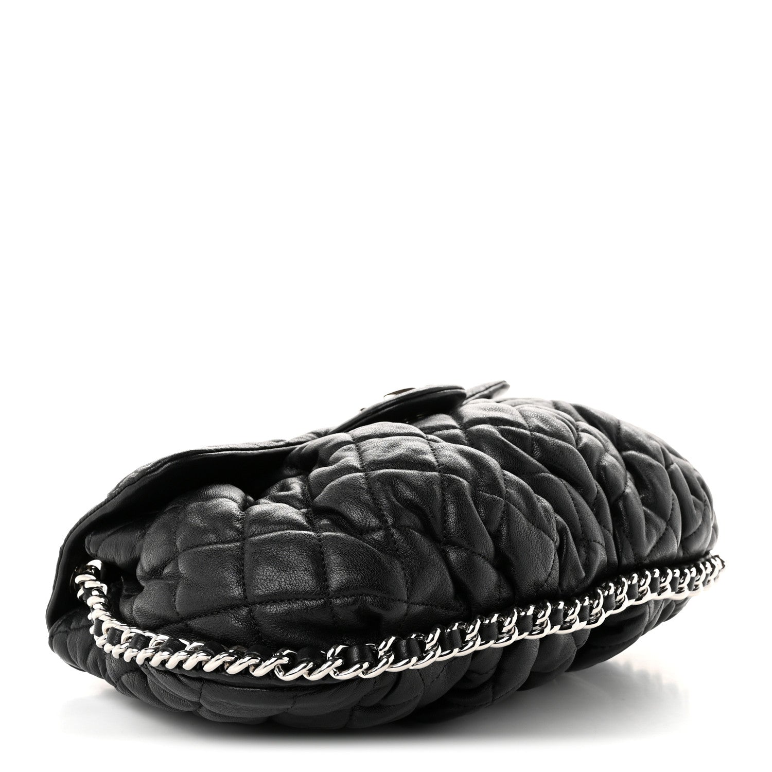Chanel Washed Lambskin Quilted Large Chain Around Flap Black 4 of 10