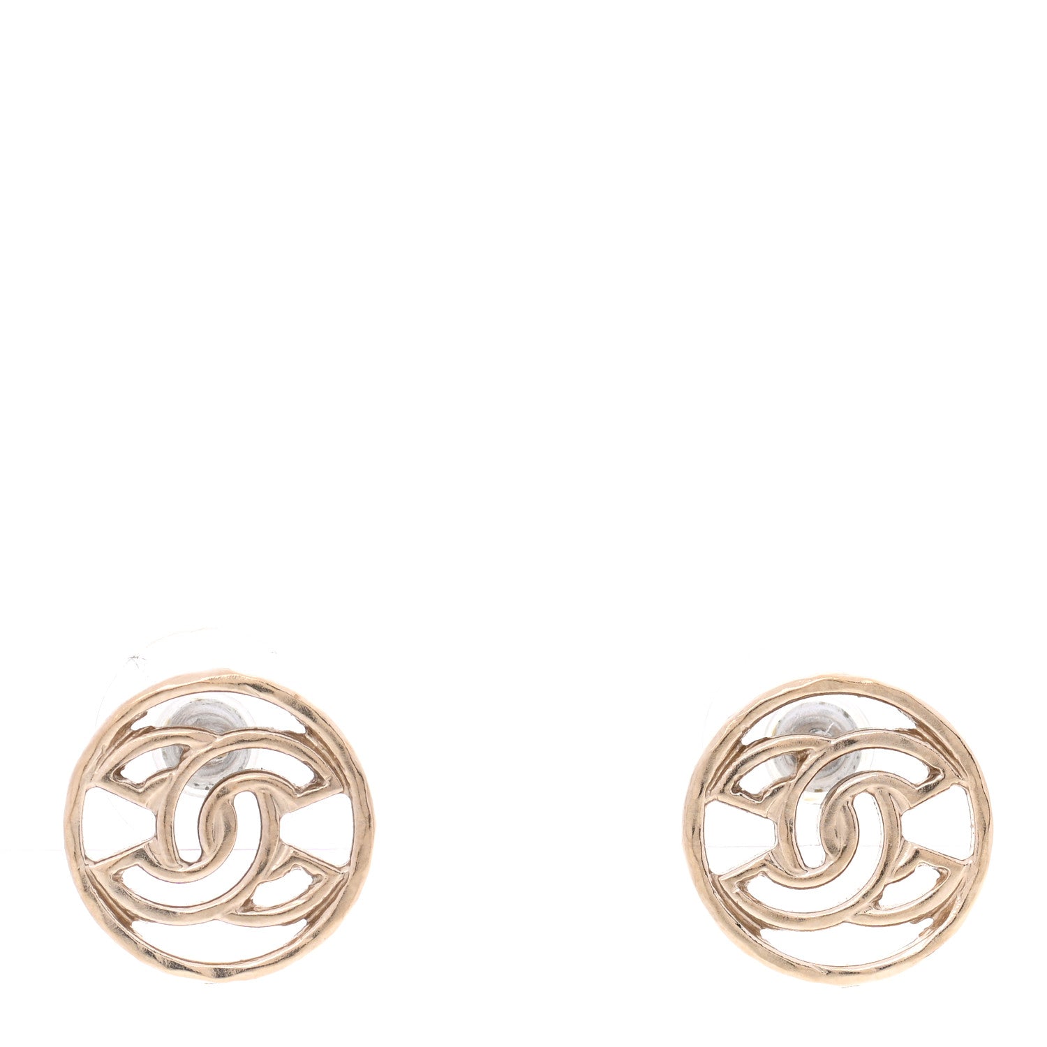Chanel Metal CC Round Earrings Gold 1 of 5