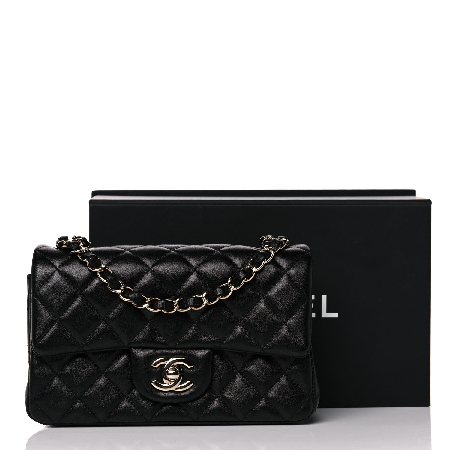 Chanel Lambskin Quilted Mini Rectangular Flap Black 11 of 11