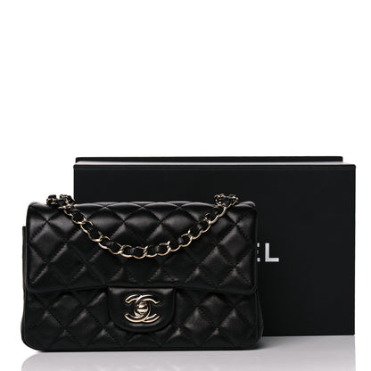 Chanel Lambskin Quilted Mini Rectangular Flap Black 11 of 11