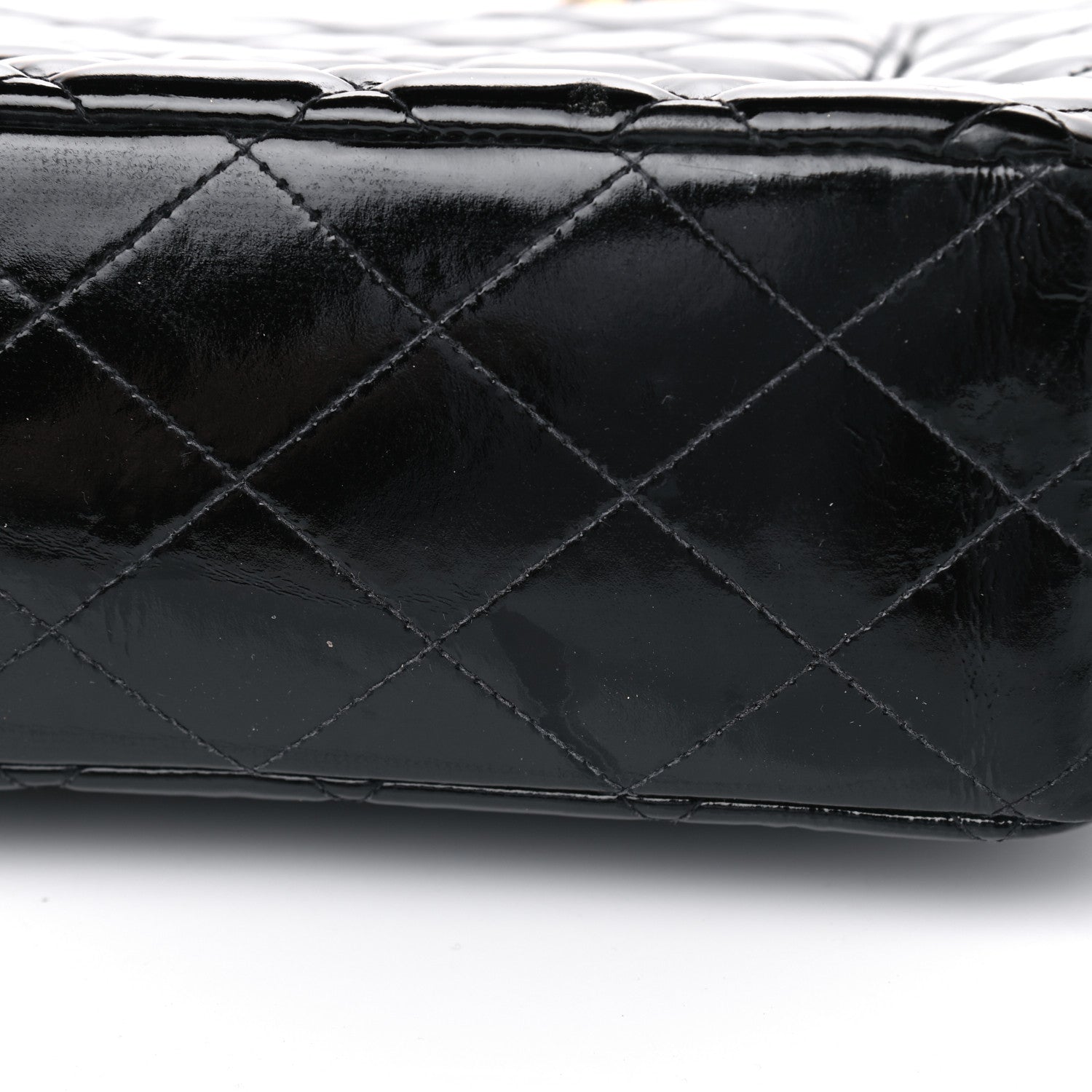Chanel Patent Quilted XL Jumbo Single Flap Black 12 of 14