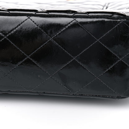 Chanel Patent Quilted XL Jumbo Single Flap Black 12 of 14