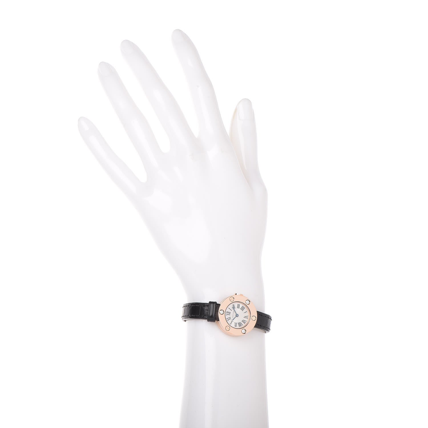 Cartier 18K Pink Gold Alligator Diamond 23mm Love Quartz Watch 2 of 8