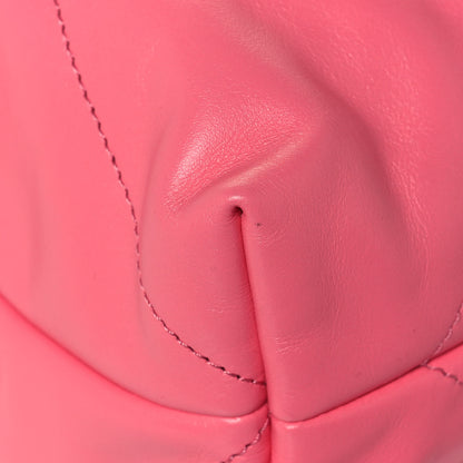 Chanel Shiny Calfskin Quilted Chanel 22 Drawstring Bag Coral Pink 10 of 13