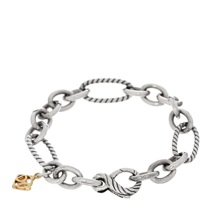 David Yurman Sterling Silver 18K Yellow Gold Elongated Link Chain Bracelet 2 of 3