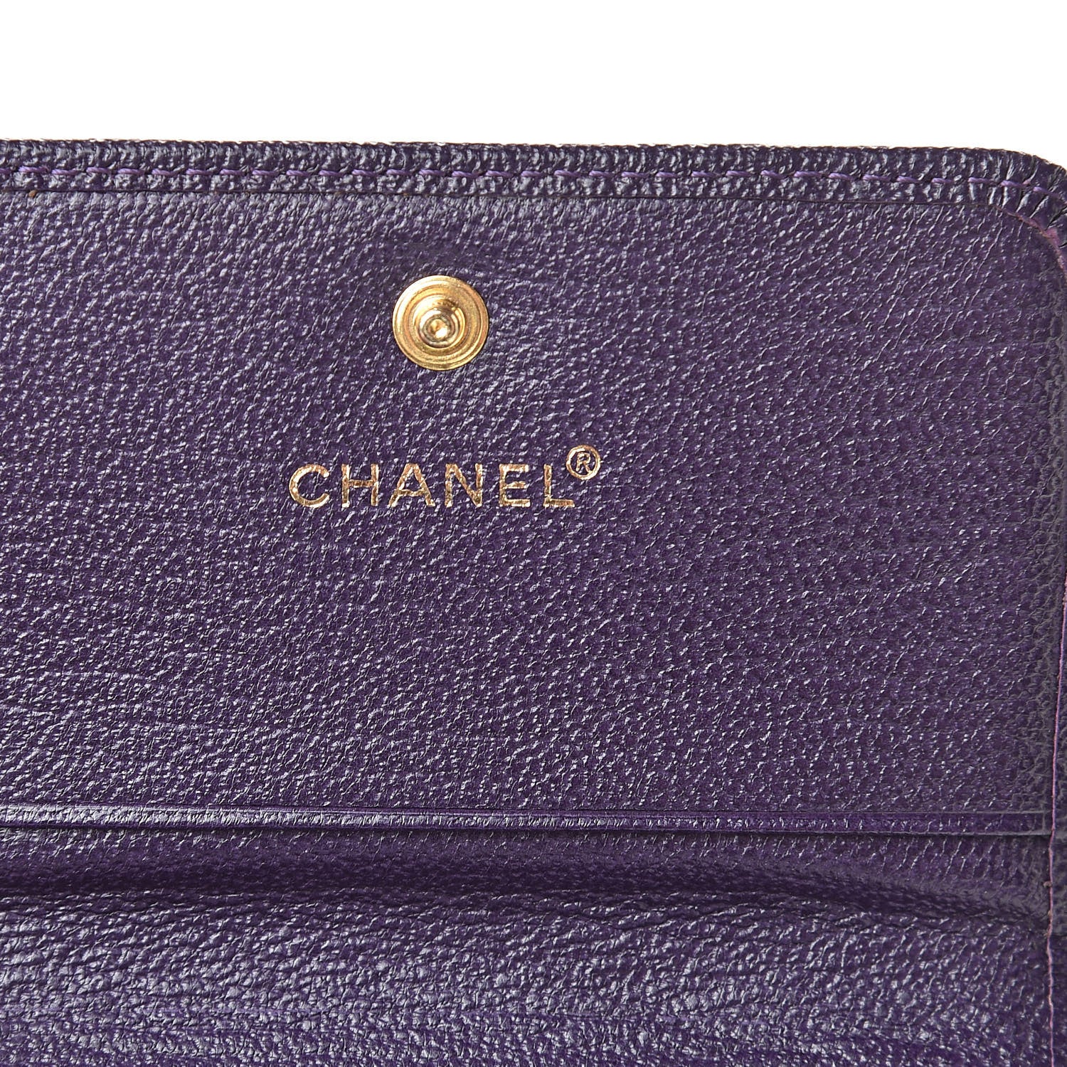 Chanel Goatskin Compact Double Sided Wallet Purple 7 of 12