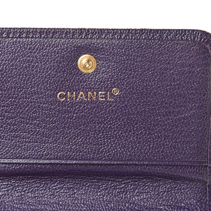 Chanel Goatskin Compact Double Sided Wallet Purple 7 of 12