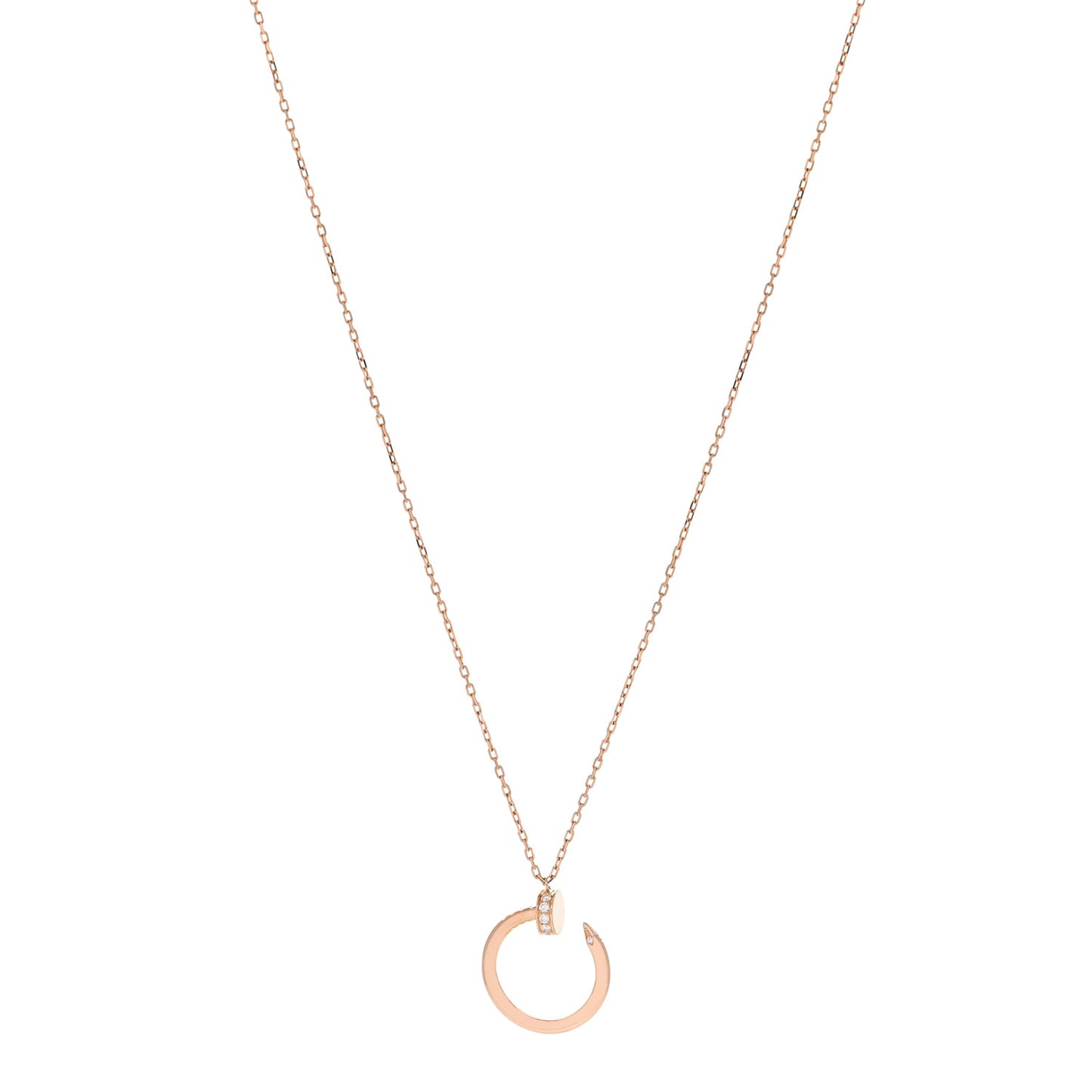 18K Pink Gold Diamond Juste Un Clou Pendant Necklace