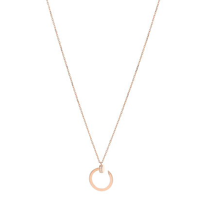 Cartier 18K Pink Gold Diamond Juste Un Clou Pendant Necklace 1 of 6