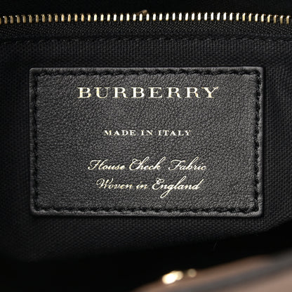 Burberry Grainy Calfskin House Check Small Banner Tote Tan 8 of 12