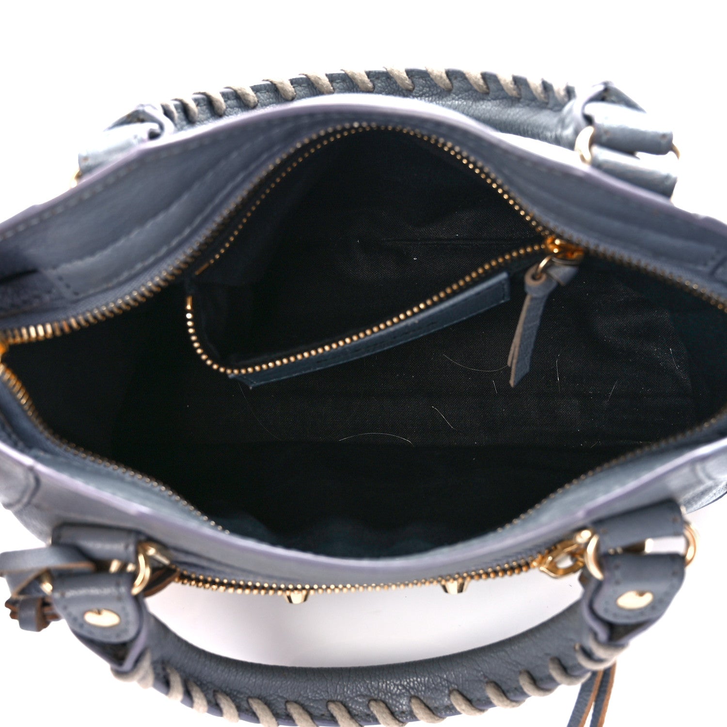 Balenciaga Chevre Gold Metallic Edge Hardware Mini City Bleu Acier 6 of 12