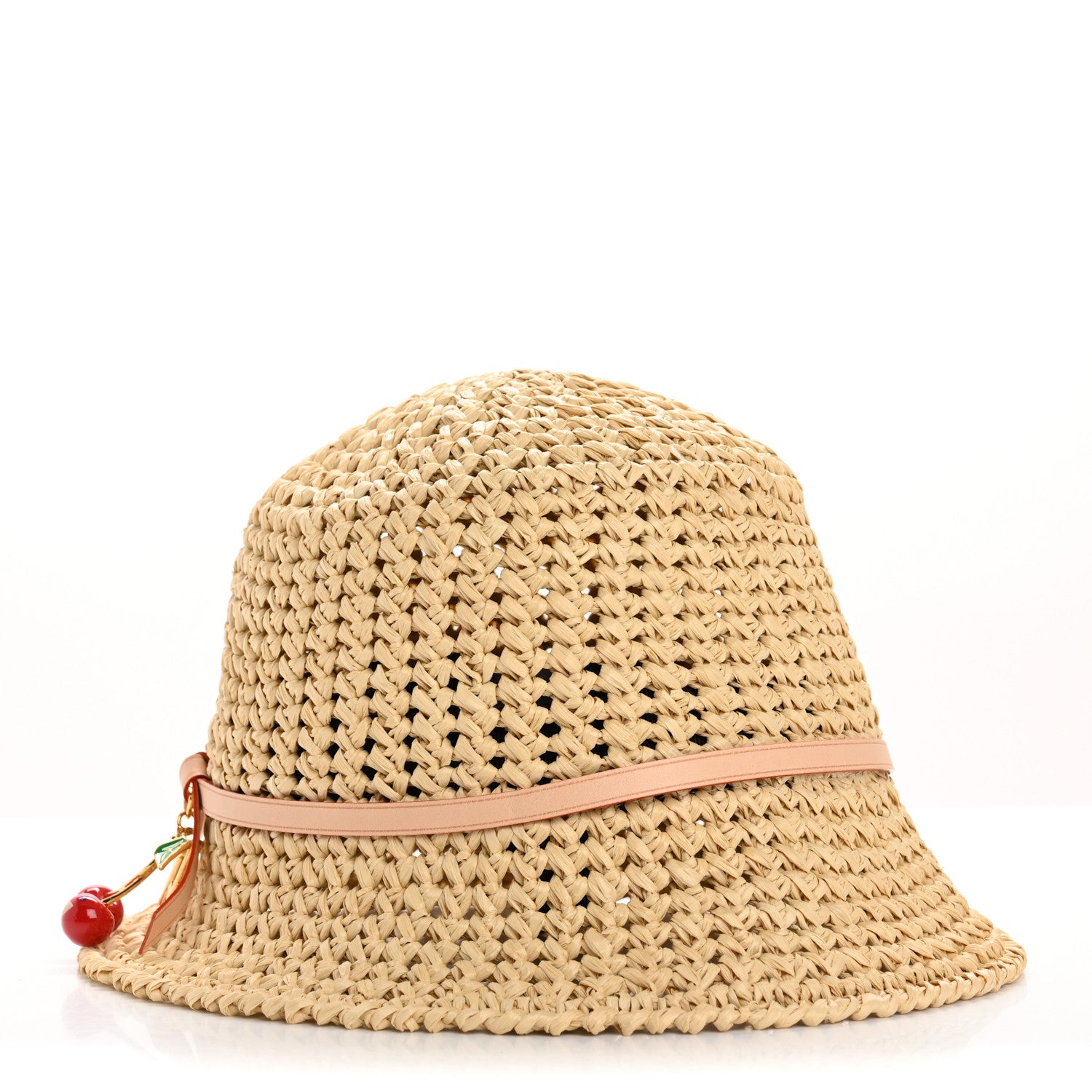 Louis Vuitton LV X TM Raffia Cerise Charms Woven Hat S Natural 4 of 8