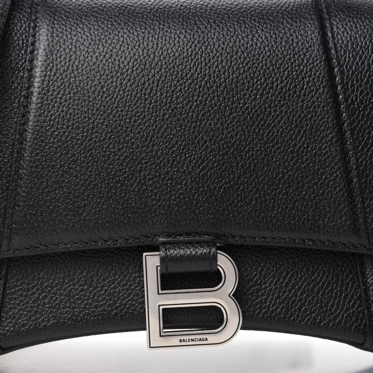Balenciaga Grained Calfskin Small Hourglass Top Handle Bag Black 11 of 11