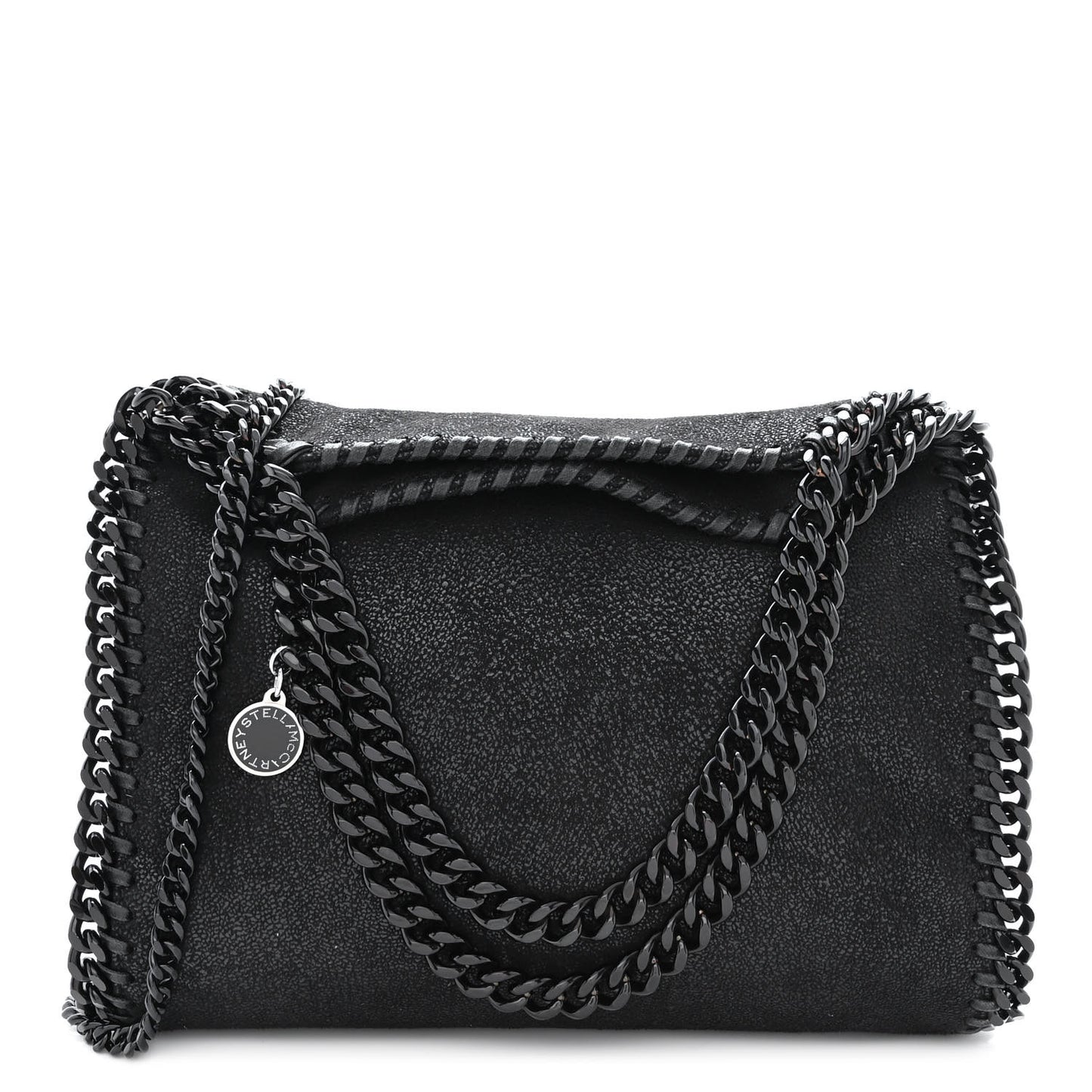 Shaggy Deer Mini Falabella Fold Over Tote Black