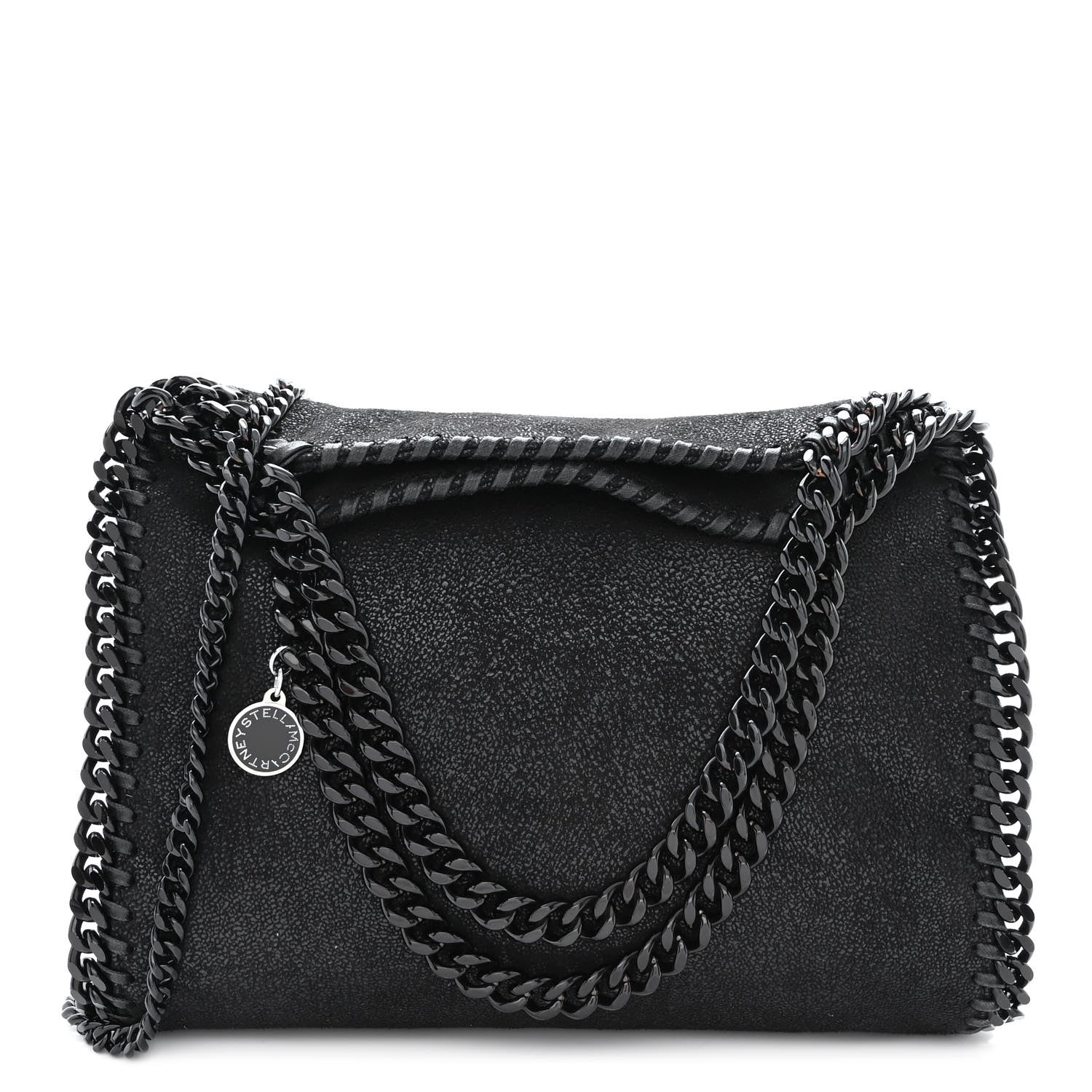 Stella McCartney Shaggy Deer Mini Falabella Fold Over Tote Black 1 of 11