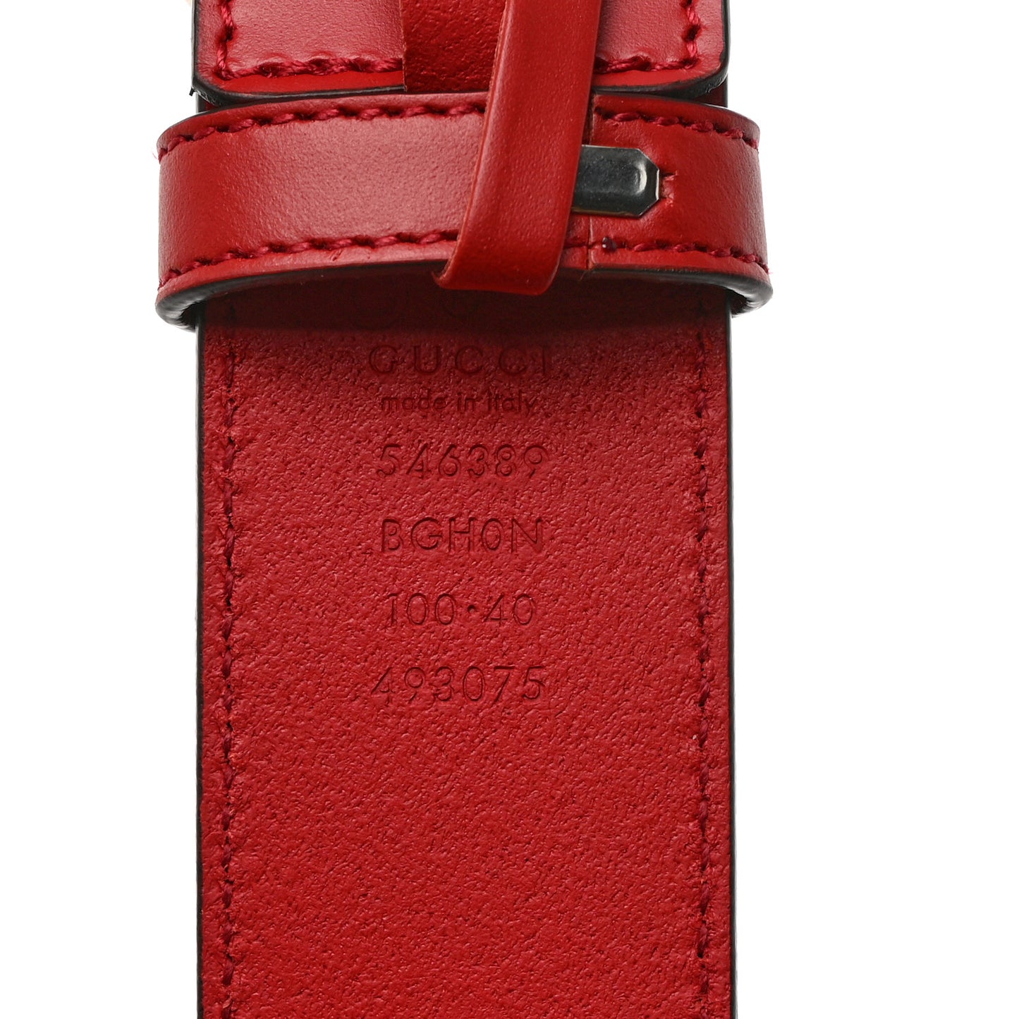 Selleria Calfskin Mens Interlocking G 37mm Belt 100 40 Rosso