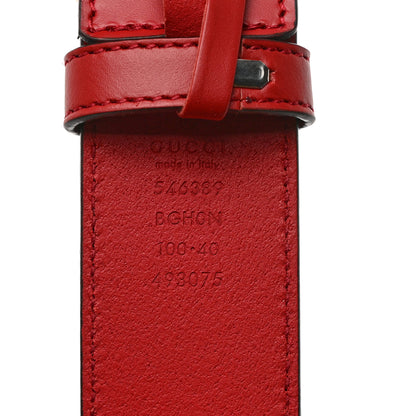 Gucci Selleria Calfskin Mens Interlocking G 37mm Belt 100 40 Rosso 3 of 6