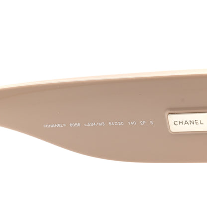 Chanel Acetate Cat Eye Sunglasses 6056 Black Beige 5 of 7