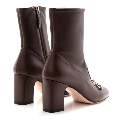Gucci Nappa Horsebit Ankle Boots 38 New Chocolate 4 of 9