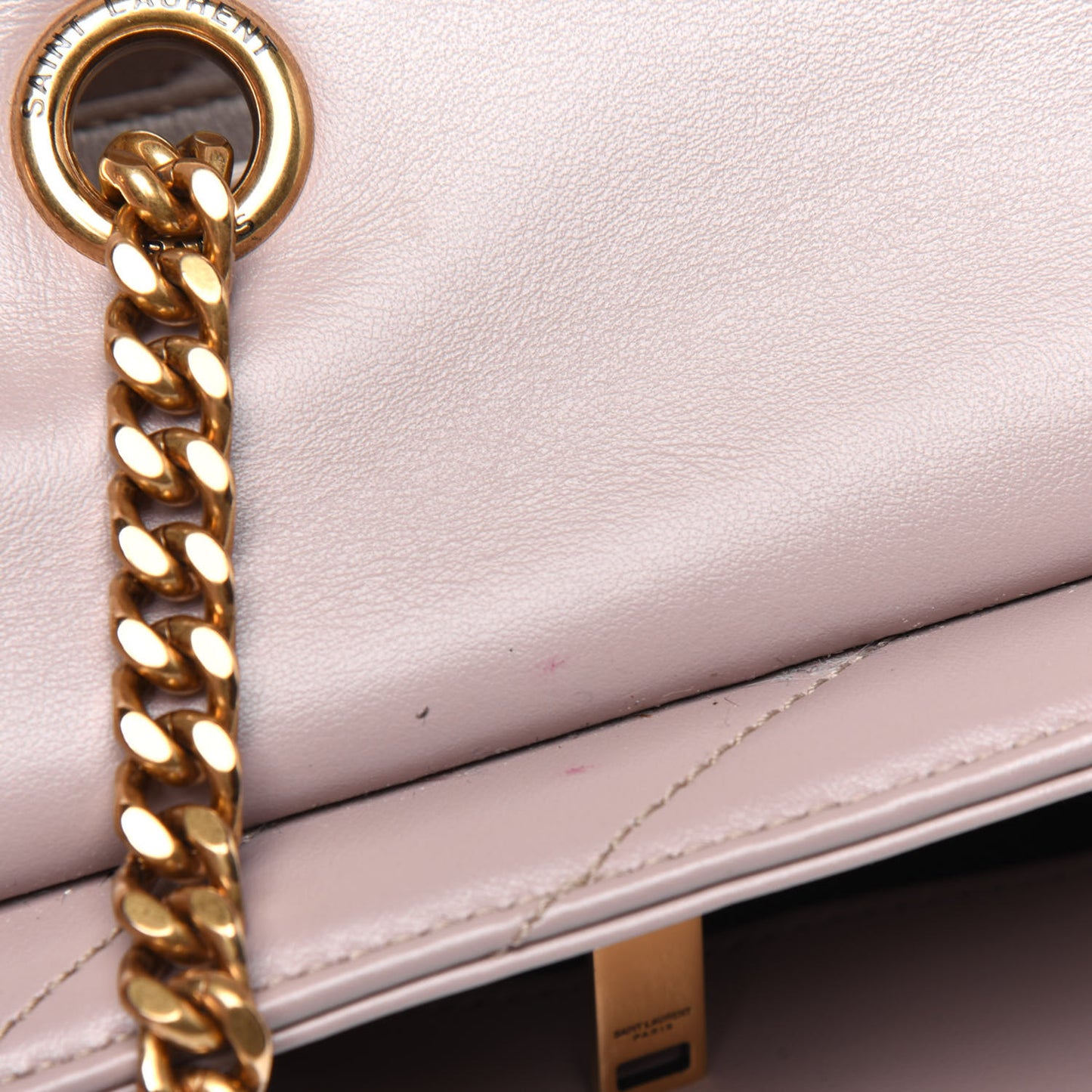 Calfskin Y Quilted Monogram Medium Loulou Chain Satchel Light Natural