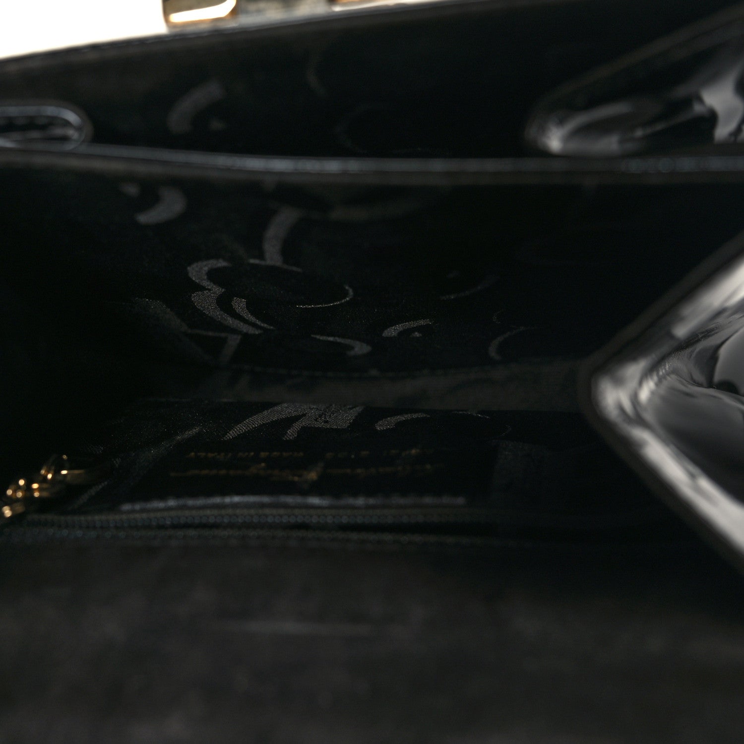 Salvatore Ferragamo Patent Small Iconic Top Handle Bag Black 6 of 10