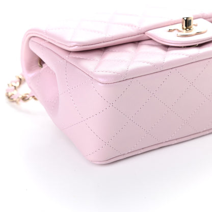 Chanel Iridescent Calfskin Quilted Mini Rectangular Flap Light Pink 8 of 9