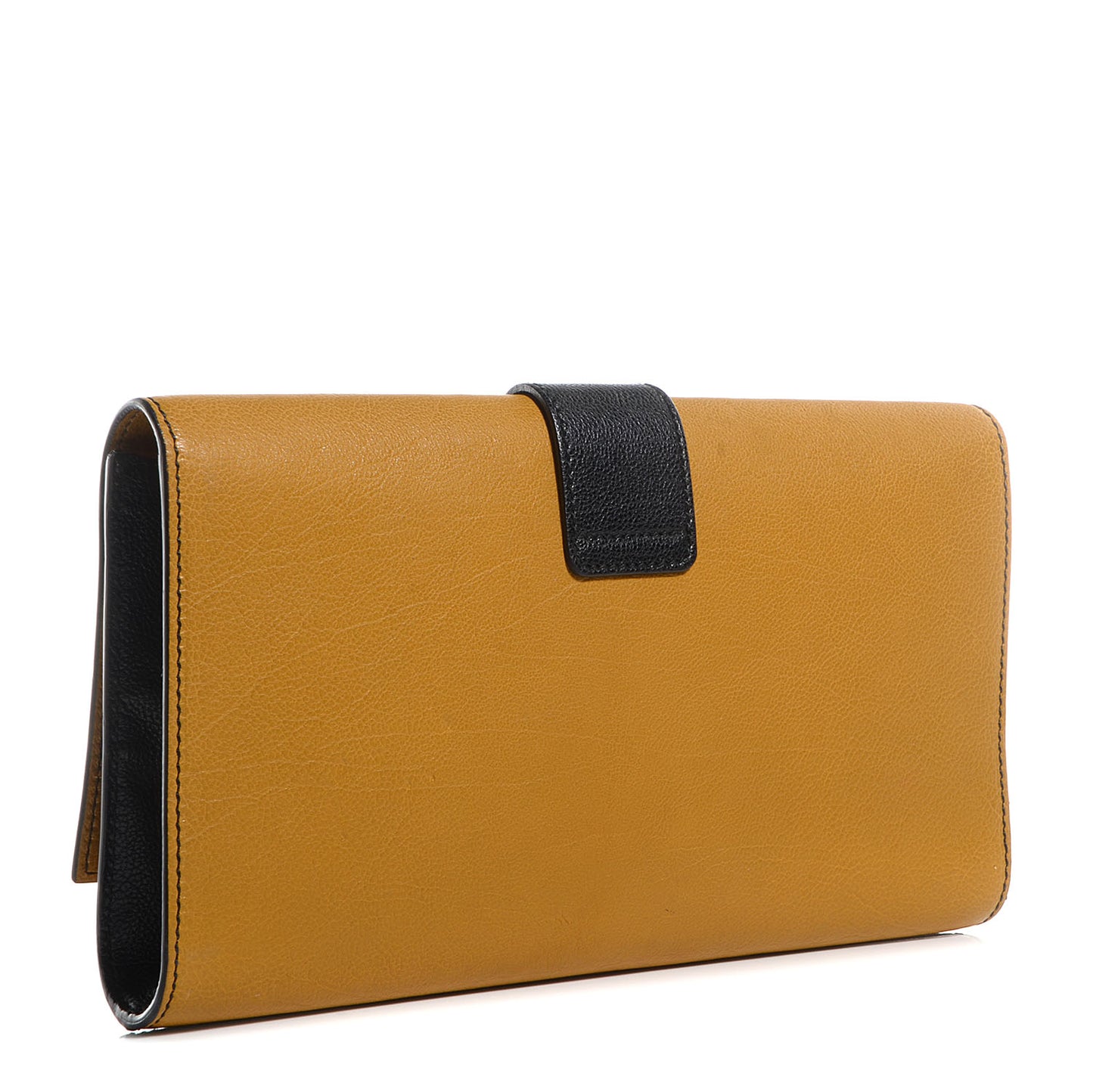 Calfskin ChYc Bi-Color Clutch Saffron Black
