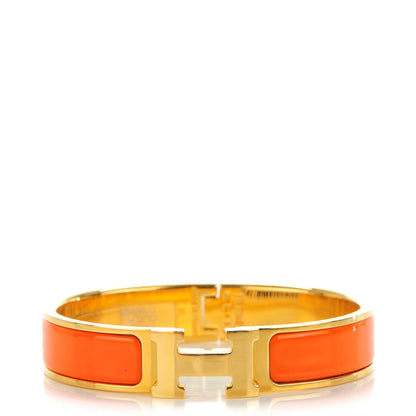 Hermes Enamel Narrow Clic Clac H Bracelet PM Orange 1 of 4
