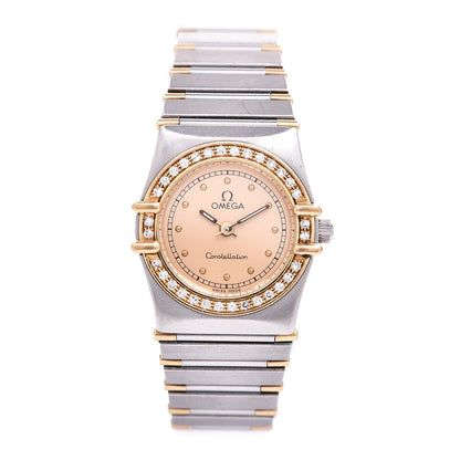 Omega Stainless Steel 18K Yellow Gold Diamond Bezel 22mm Constellation Quartz Watch Champagne 895.1080.1 1 of 6