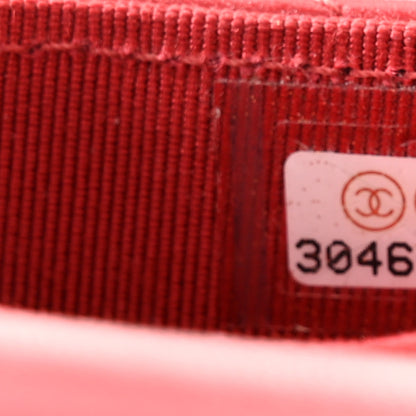 Chanel Lambskin Quilted Flap Card Holder Wallet Red 8 of 8