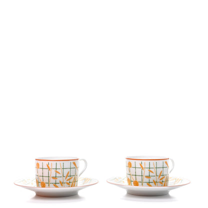 Hermes Porcelain A Walk In The Garden Tea Cup And Saucer Set Of 2 2 of 10