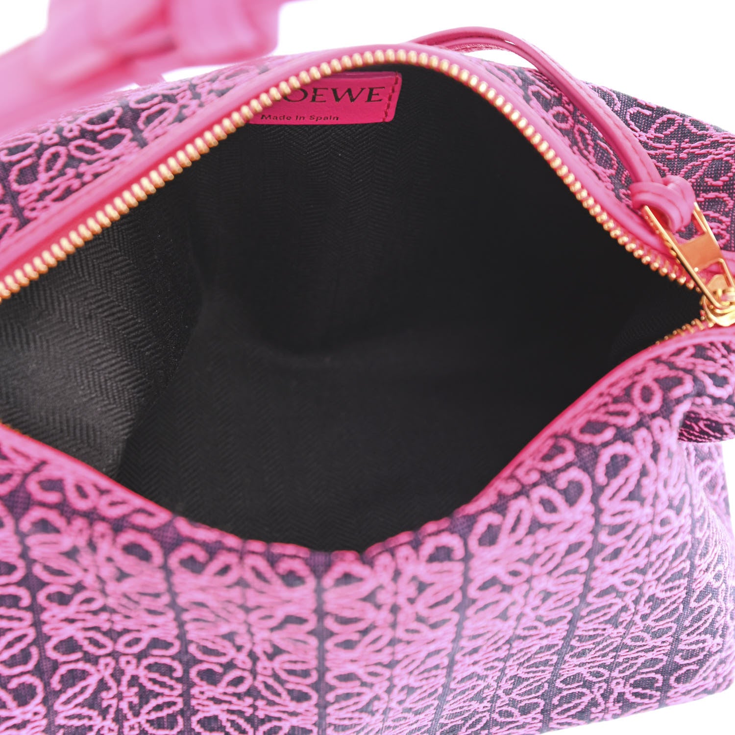 Loewe Jacquard Anagram Calfskin Small Cubi Bag Pink 5 of 9