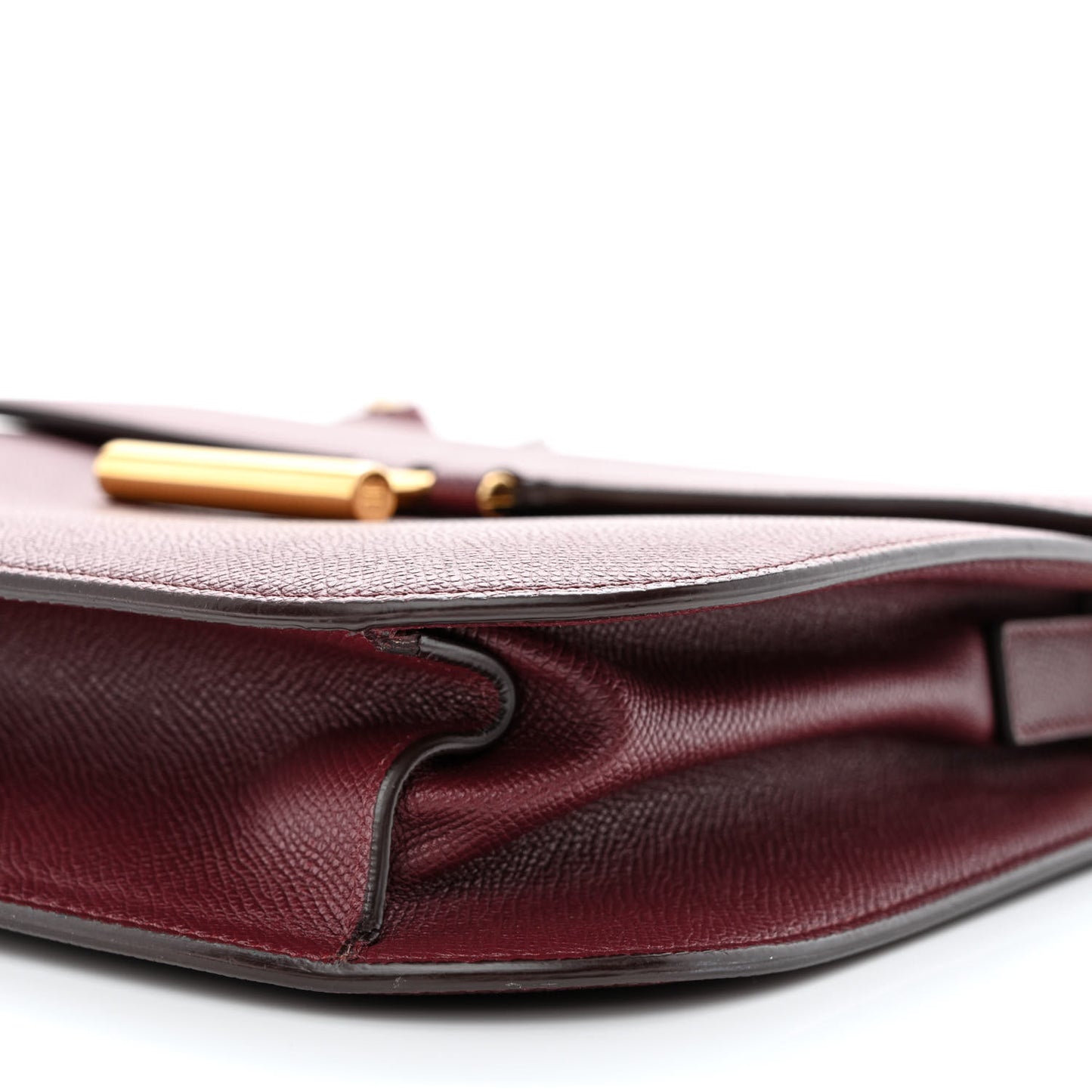 Grained Calfskin Large T Clasp Tara Crossbody Bag Cabernet